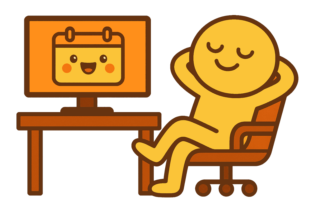 Happy manager with a well-organized schedule